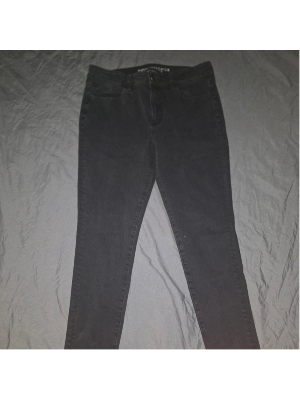 Black American Eagle skinny jeans with a high waist, size 12 short #highwaisted